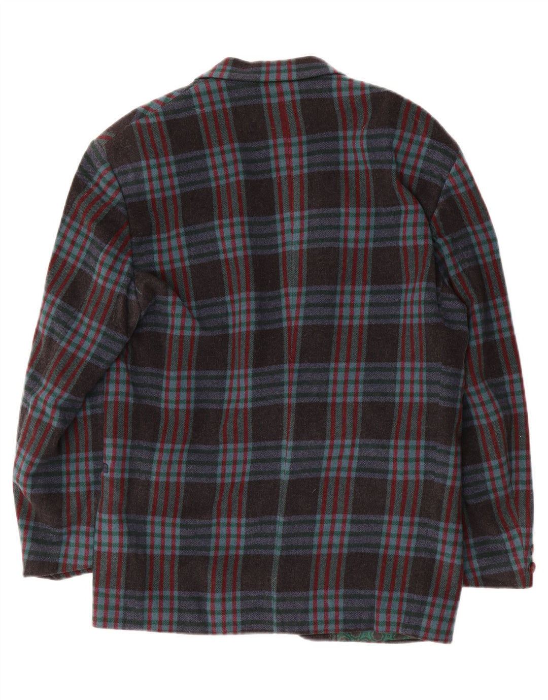 Vintage męska marynarka zapinana na 2 guziki IT 48 Średni granatowy wełniany kratkę