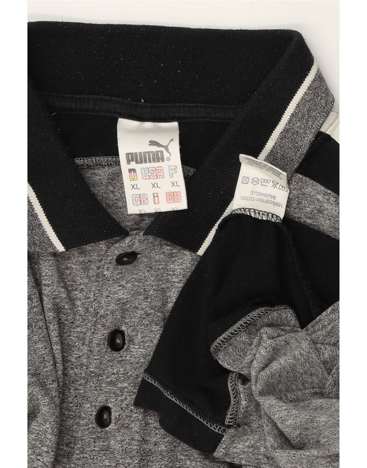 Męska koszulka polo PUMA XL, szara, bawełniana z blokami kolorów