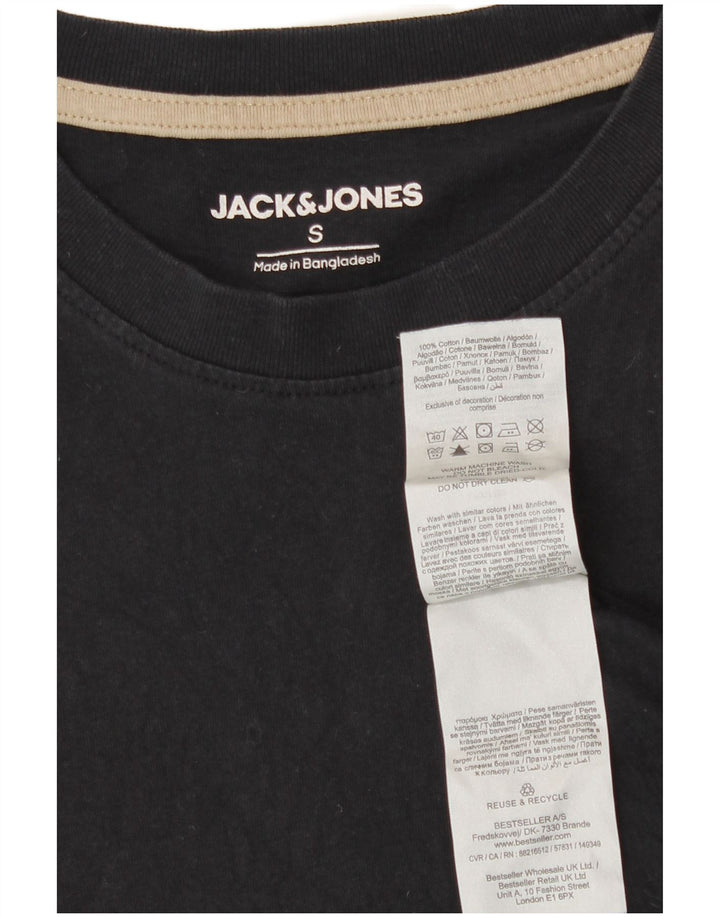 Męski T-shirt z grafiką Jack & Jones, mały, czarny, bawełniany