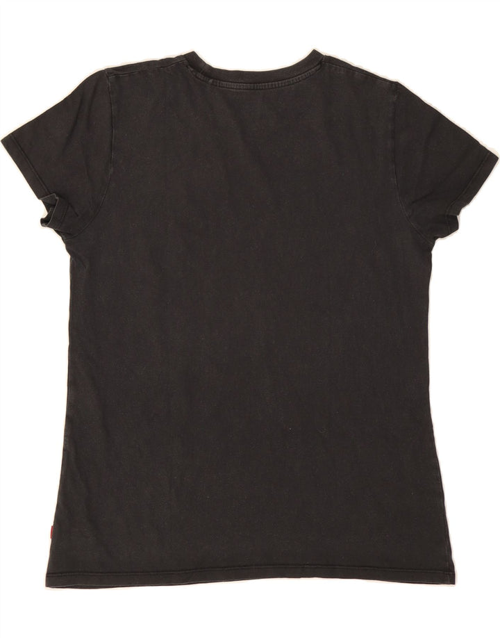 LEVI'S Womens Graphic T-Shirt Top UK 14 Medium Black Cotton Vintage Levi's and Second-Hand Levi's from Messina Hembry 
