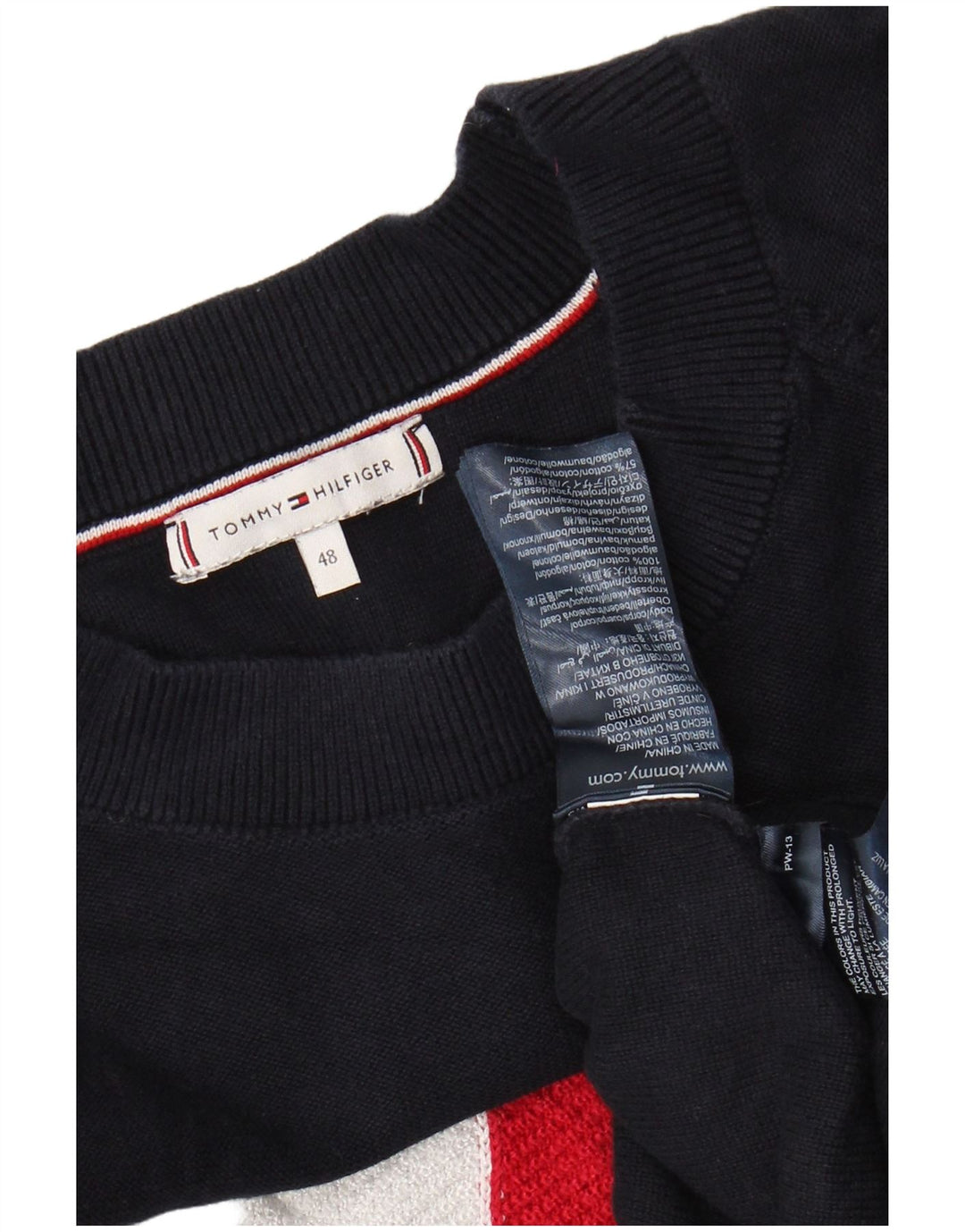 Damski sweter TOMMY HILFIGER z dekoltem w łódkę IT 48 XL granatowy