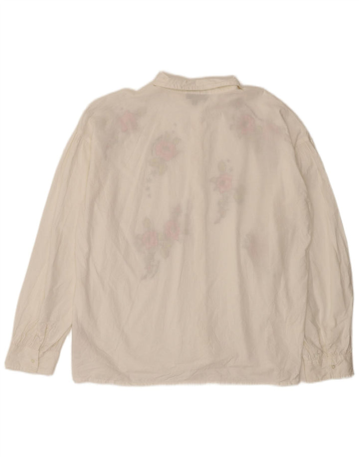 Damska bluzka koszulowa oversize Topshop z grafiką UK 12, średnia, biała w kwiaty