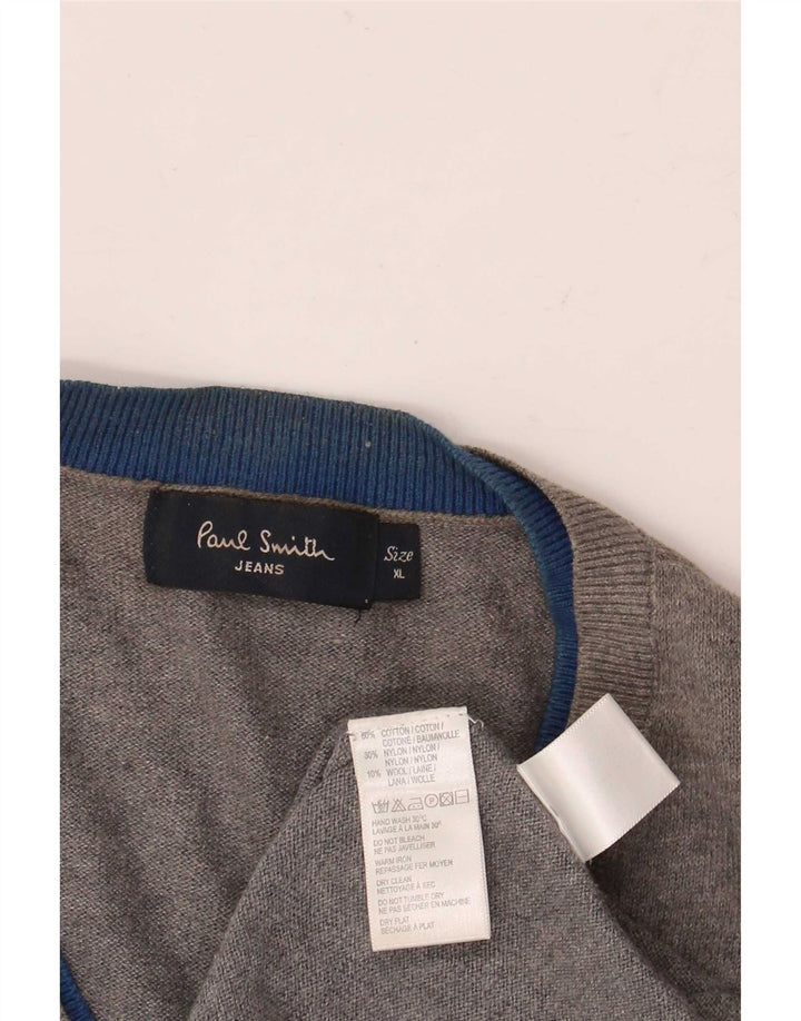 Męski sweter Paul Smith z dekoltem w kształcie litery V, XL, szary, bawełniany