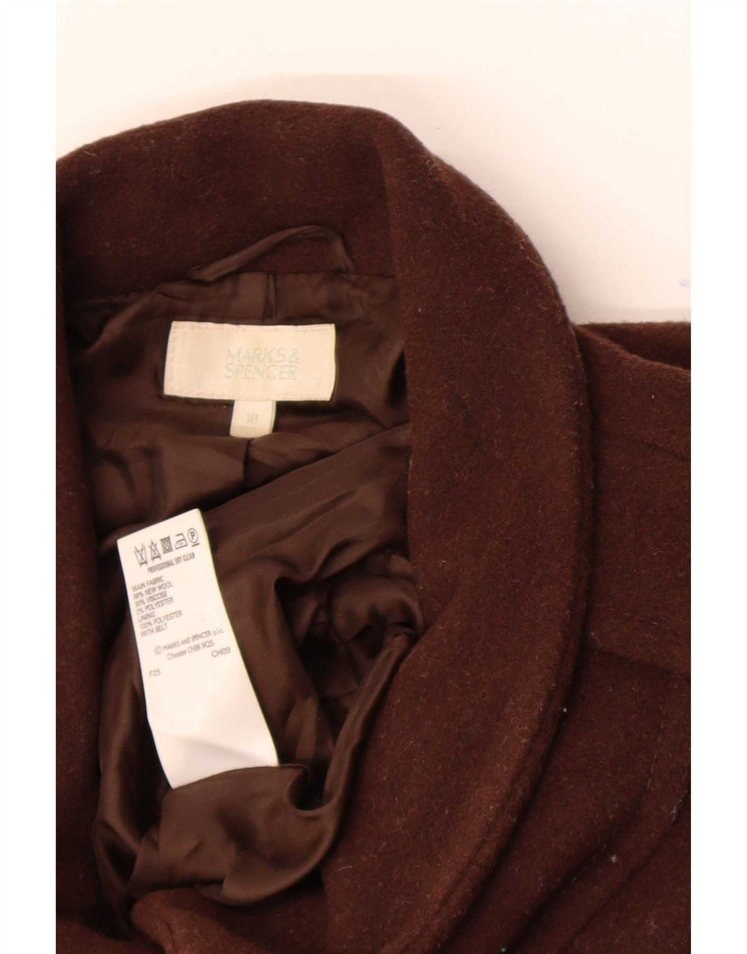 Marks & Spencer Płaszcz damski UK 18 XL, brązowa, nowa wełna
