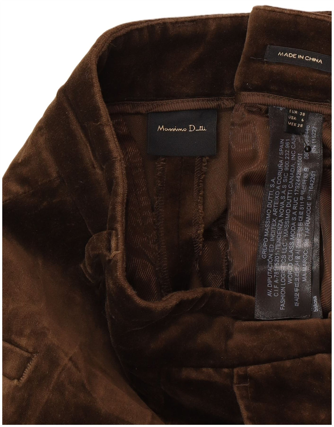 Damskie spodnie Chino Bootcut Massimo Dutti EU 38 Small W28 L30 Brązowe