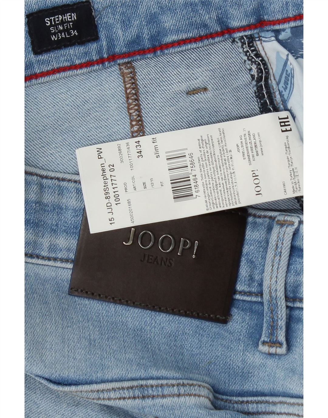 Joop Męskie Stephen Slim Jeans W34 L32 Niebieskie bawełniane