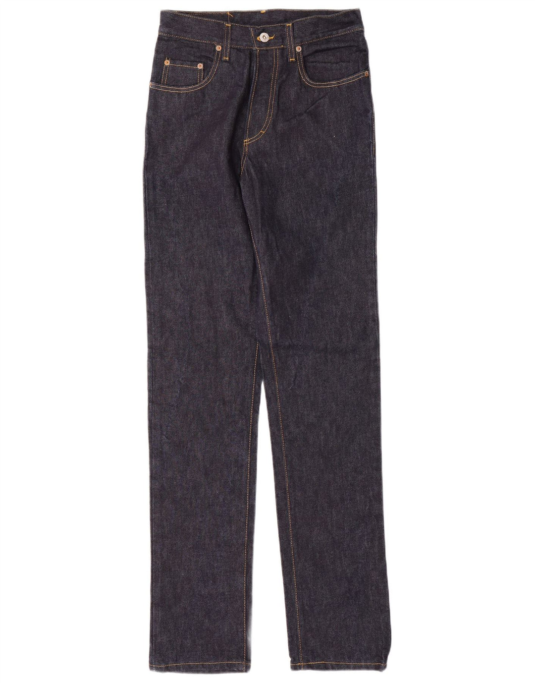 CASUCCI Męskie proste dżinsy z wysokim stanem W28 L32 Granatowa bawełna