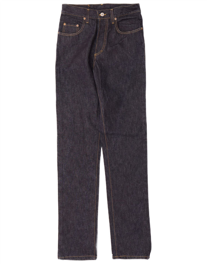 CASUCCI Męskie proste dżinsy z wysokim stanem W28 L32 Granatowa bawełna