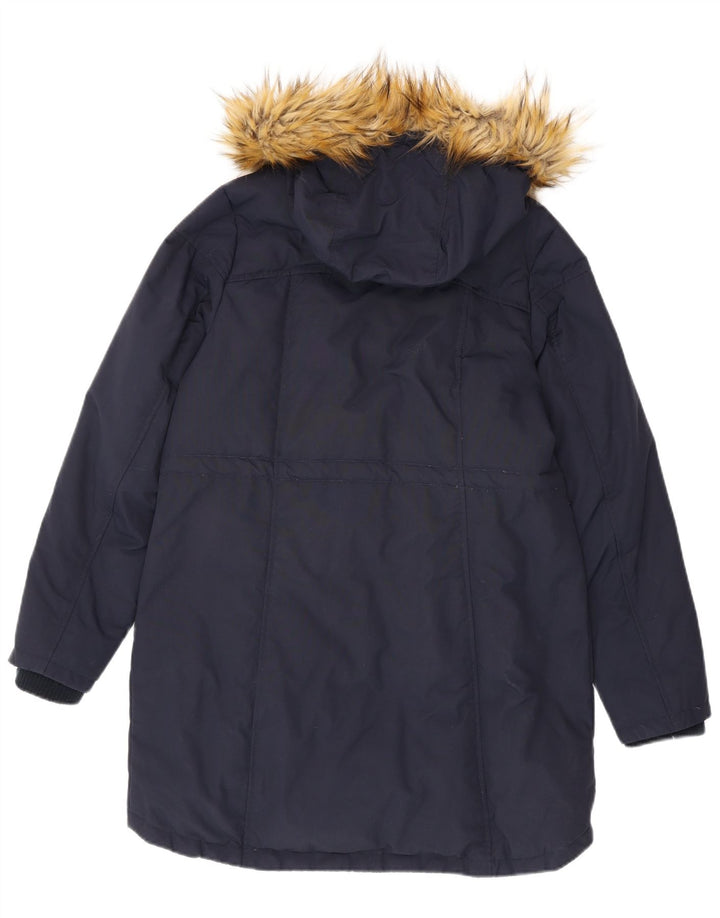 Damska kurtka parka z kapturem Fat Face UK 14, średni granatowy nylon