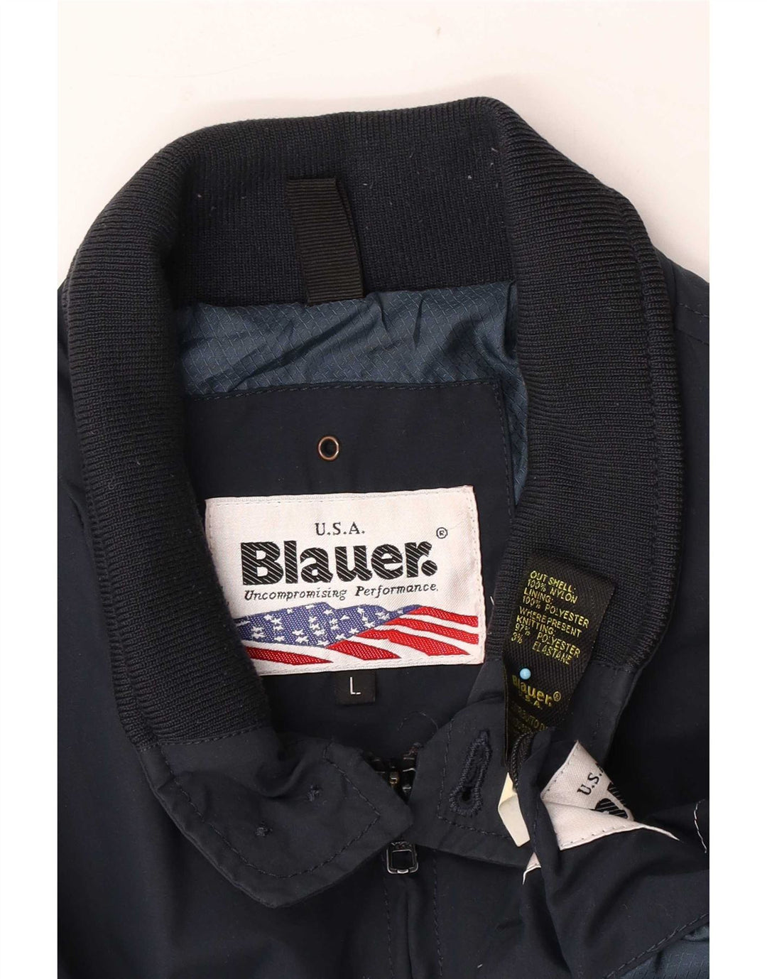 Męska kurtka bomber Blauer UK 40, duża, granatowa, nylonowa
