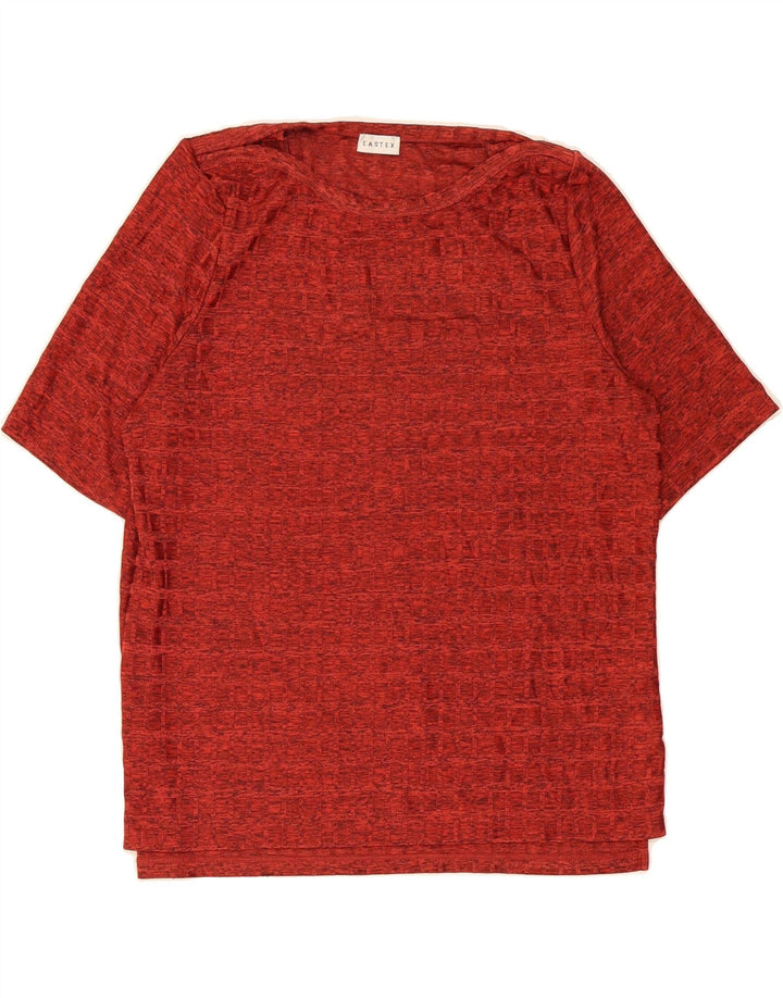 EASTEX Womens T-Shirt Top UK 16 Large Red Flecked Polyester Vintage Eastex and Second-Hand Eastex from Messina Hembry 