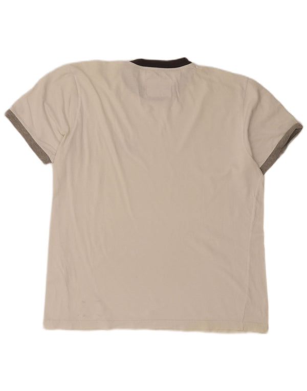 Męski T-shirt Champion z grafiką Top XL, biały, z blokami kolorów