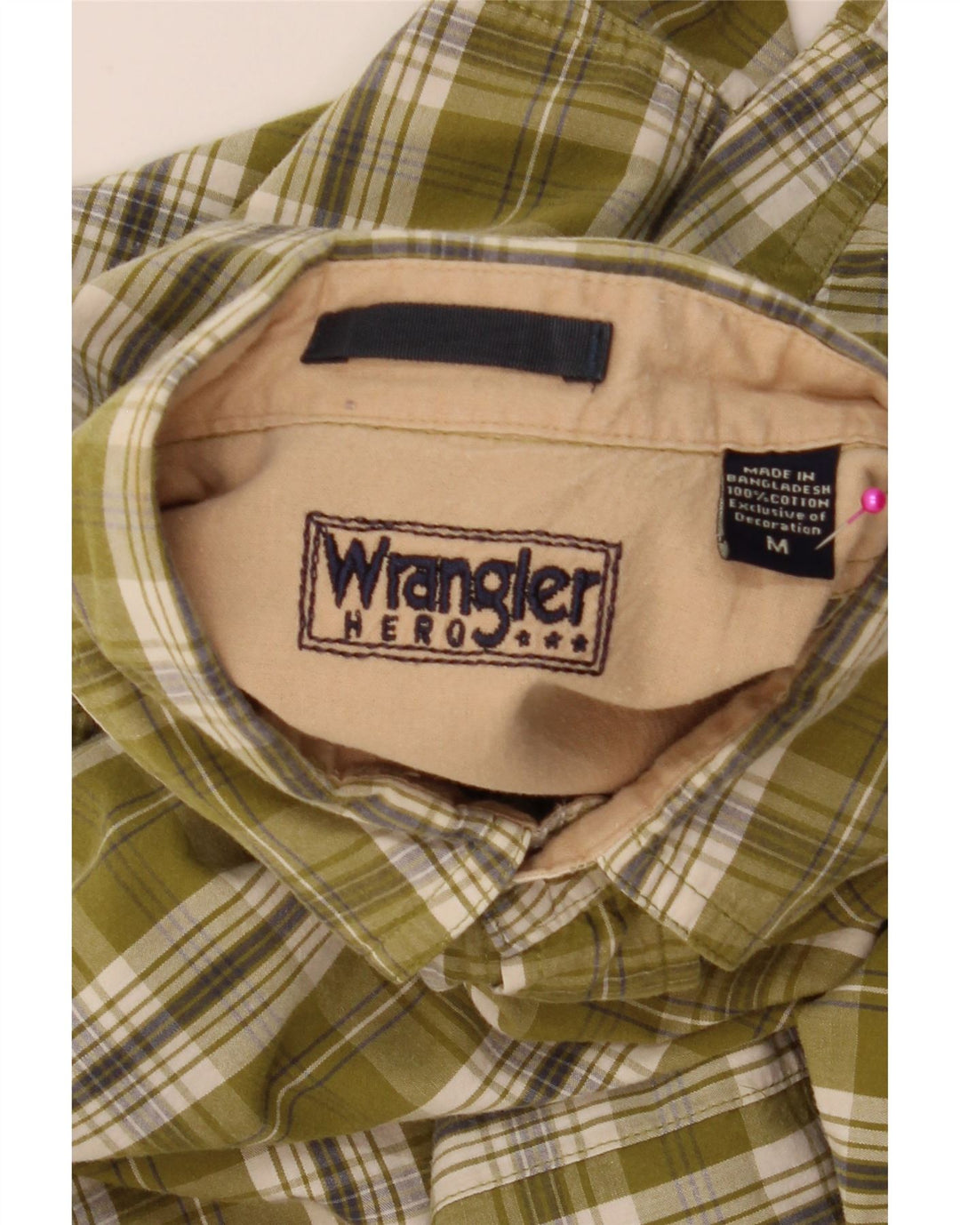 Męska koszula z krótkim rękawem Wrangler, bawełniana w średnią zieloną kratkę