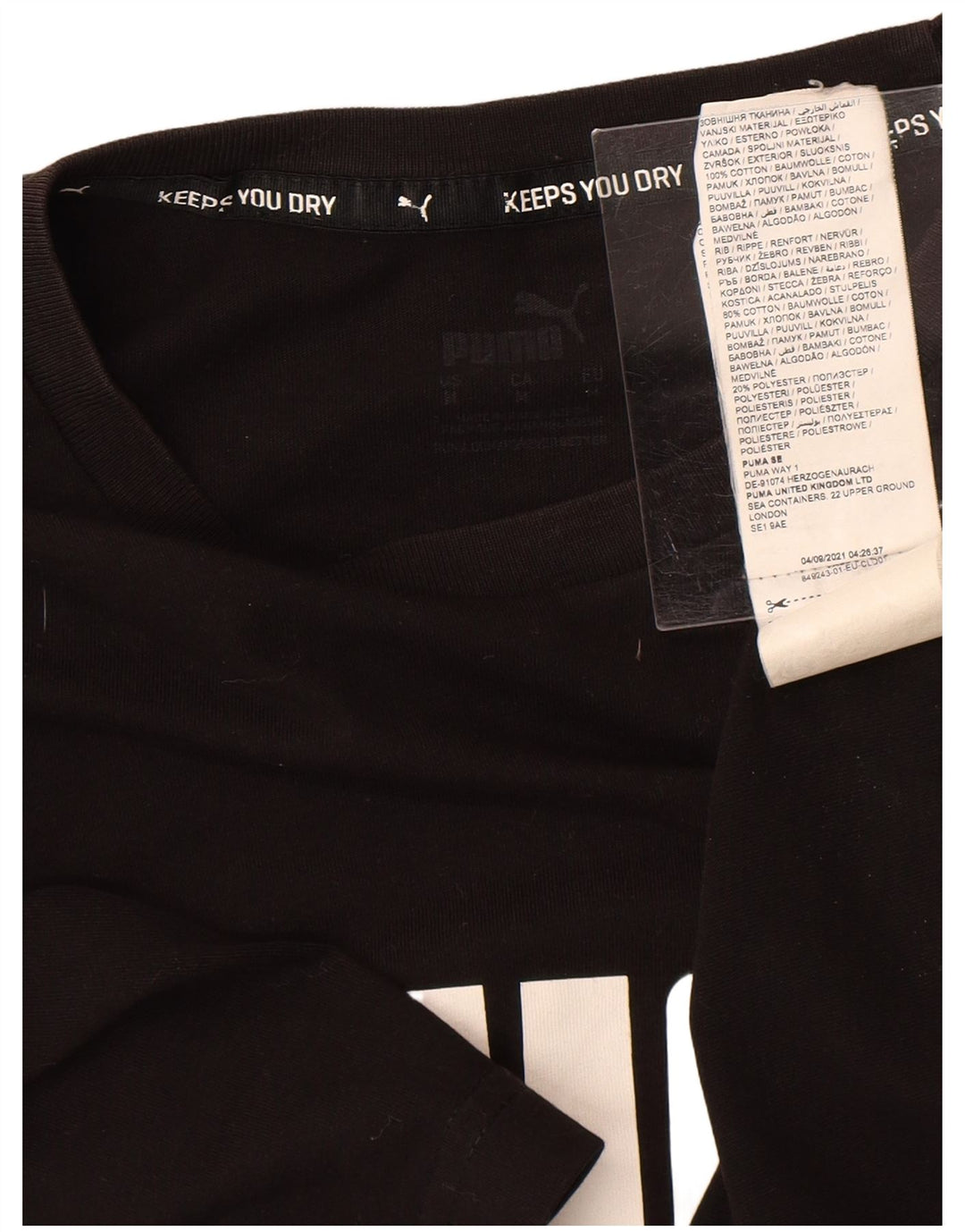 Męska koszulka z grafiką PUMA, średnia czarna bawełna