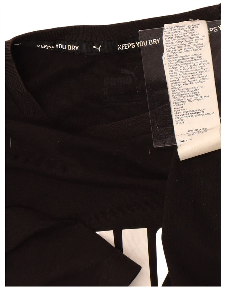Męska koszulka z grafiką PUMA, średnia czarna bawełna