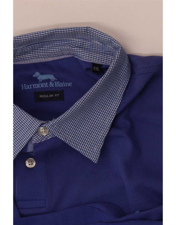 Męska koszulka polo Harmont & Blaine 4XL, niebieska, klasyczna