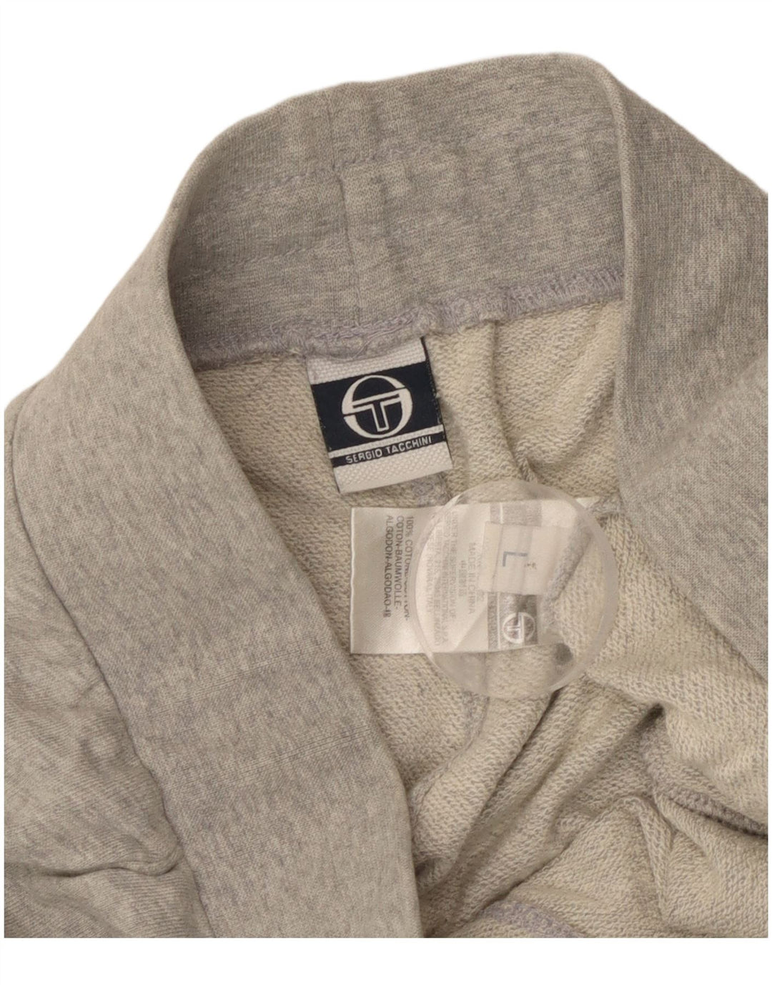 Męskie spodenki sportowe Sergio Tacchini, duże, szare, bawełniane z blokami kolorów