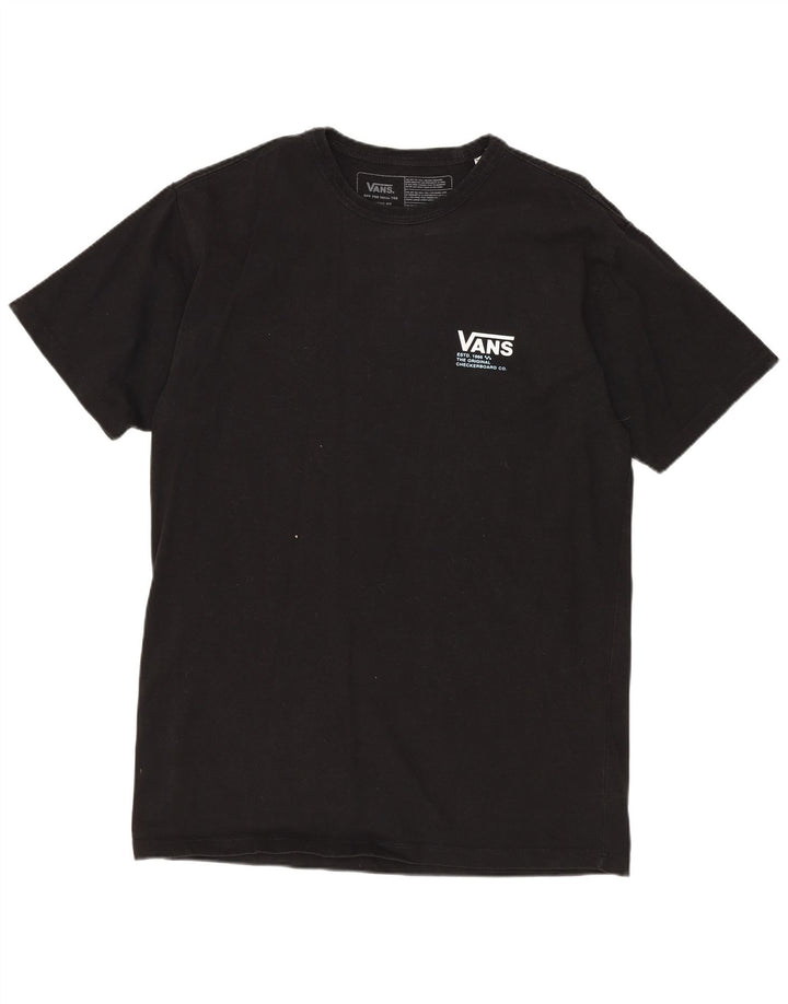 Męski T-shirt VANS o klasycznym kroju z grafiką, średni czarny, bawełniany