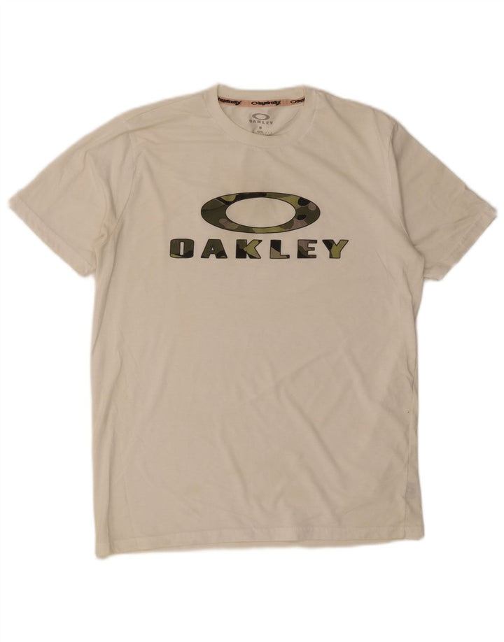 Męski T-shirt Oakley o regularnym kroju z grafiką, średni biały