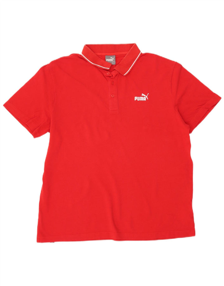 Męska koszulka polo PUMA, duża, czerwona, bawełniana
