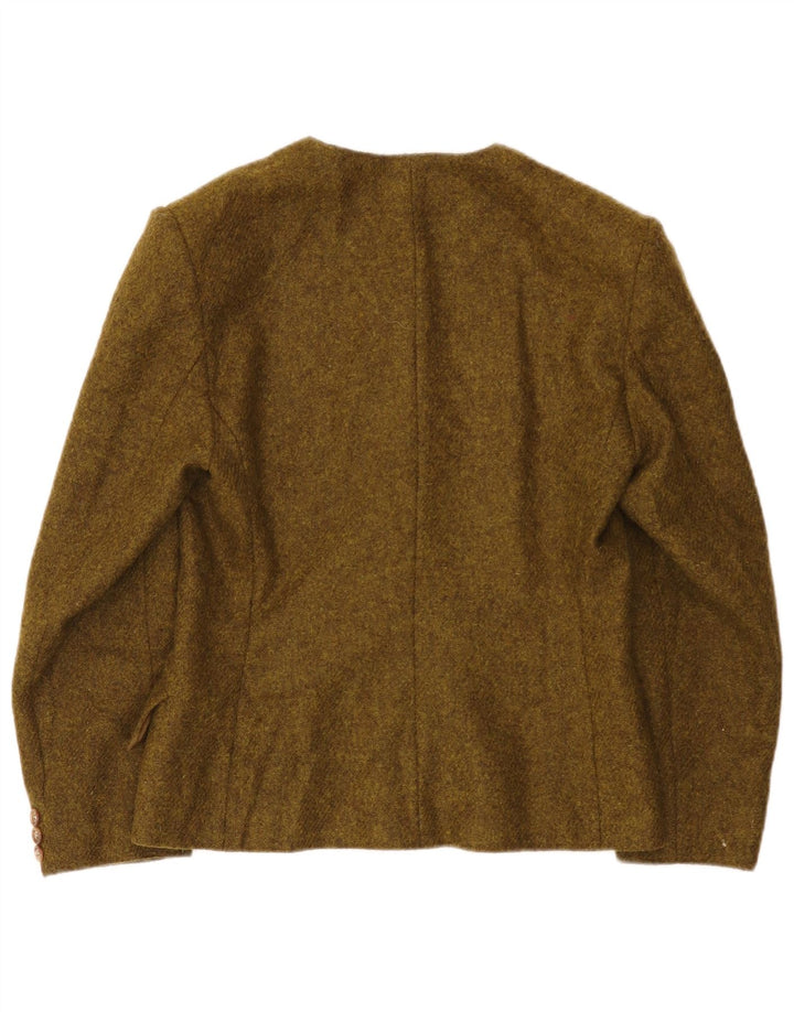 Marella Damska marynarka zapinana na 4 guziki UK 14, duża wełna Khaki Paisley