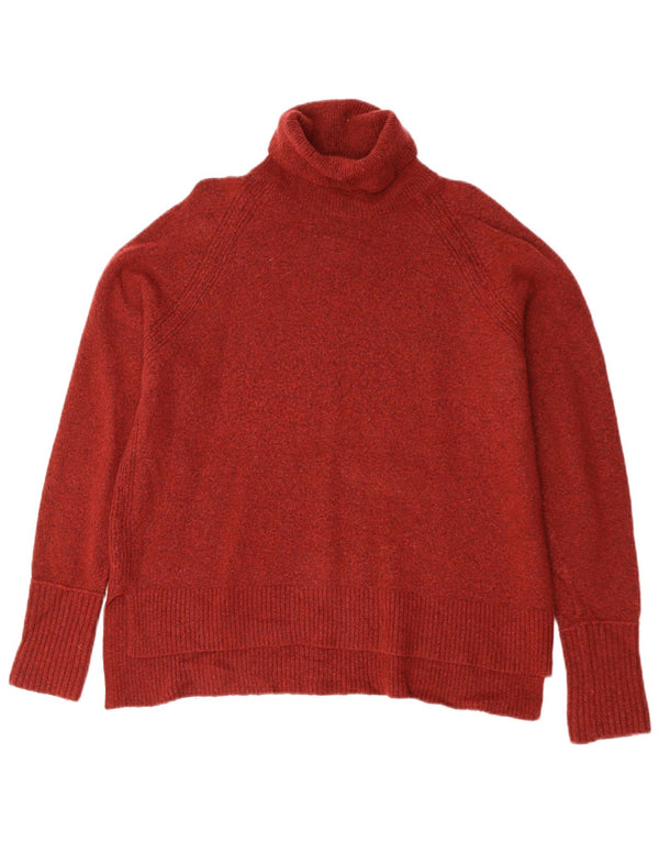 Damski sweter J. Crew z wywijanym dekoltem, UK 14, średni bordowy nylon