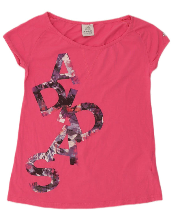 Damska koszulka graficzna Adidas Top UK 8 Small Pink Cotton