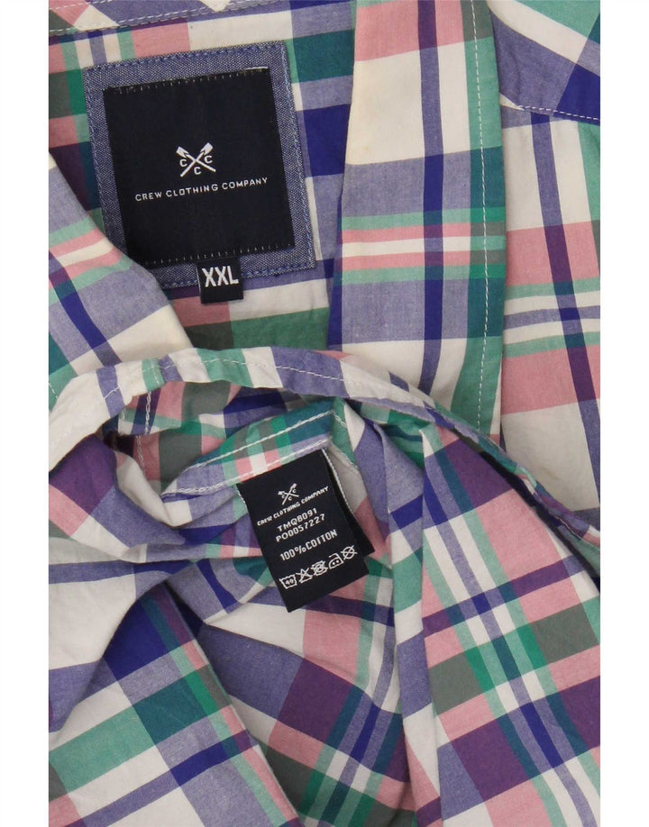 Crew Clothing Męska koszula z krótkim rękawem 2XL, wielobarwna, bawełniana krata