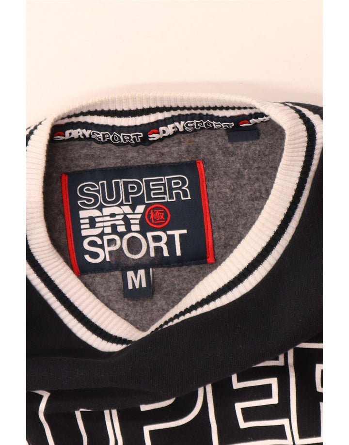 Męski sweter z grafiką Superdry, bawełniany, średniej wielkości, w kolorze czarnym