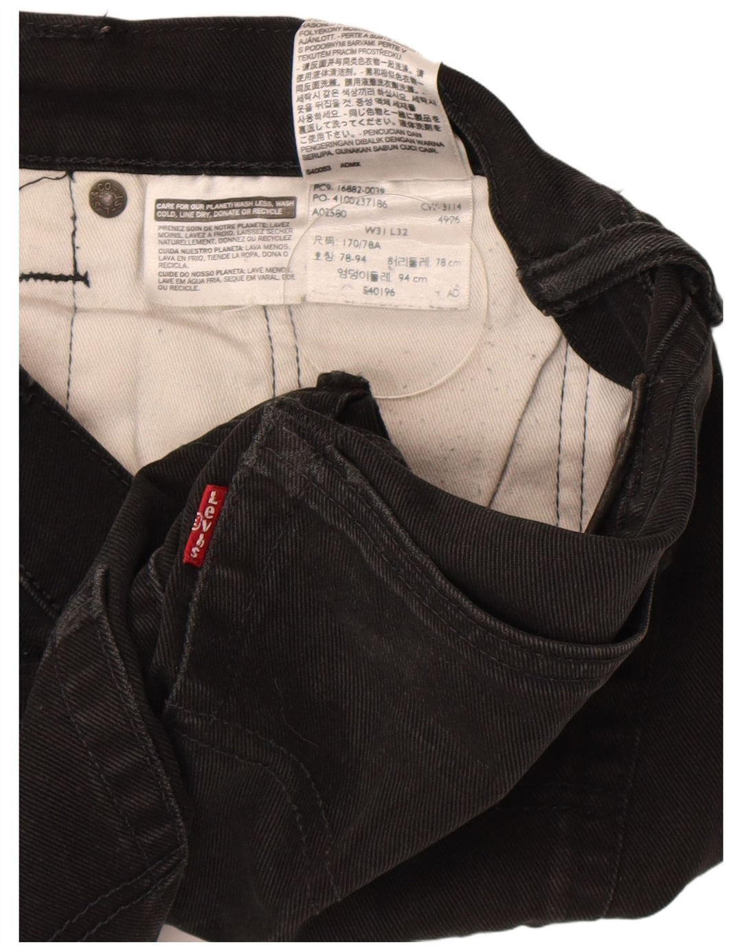 Męskie jeansy slim fit Levi's W31 L32 Czarna bawełna