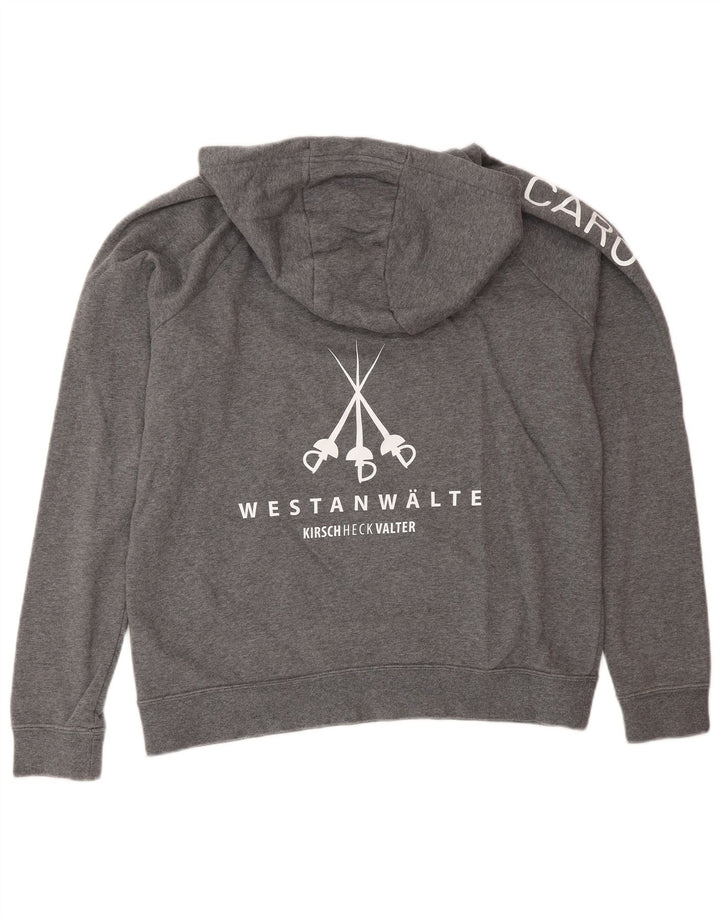 Męski sweter z kapturem NIKE z grafiką, średnioszary, bawełniany