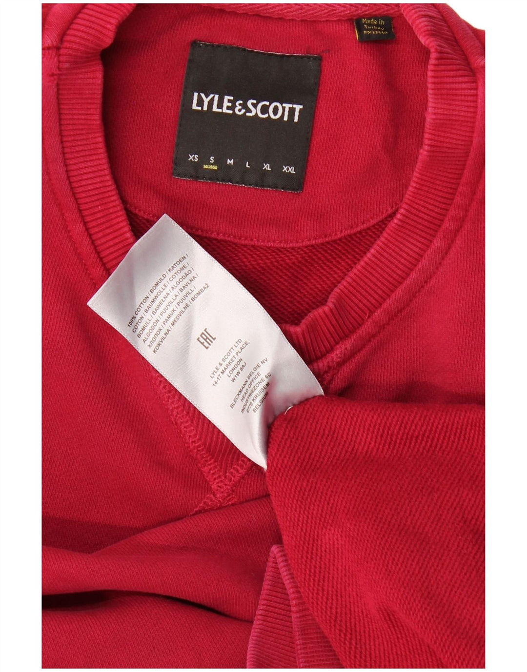 Męski sweter LYLE & SCOTT, mały, czerwony, bawełniany