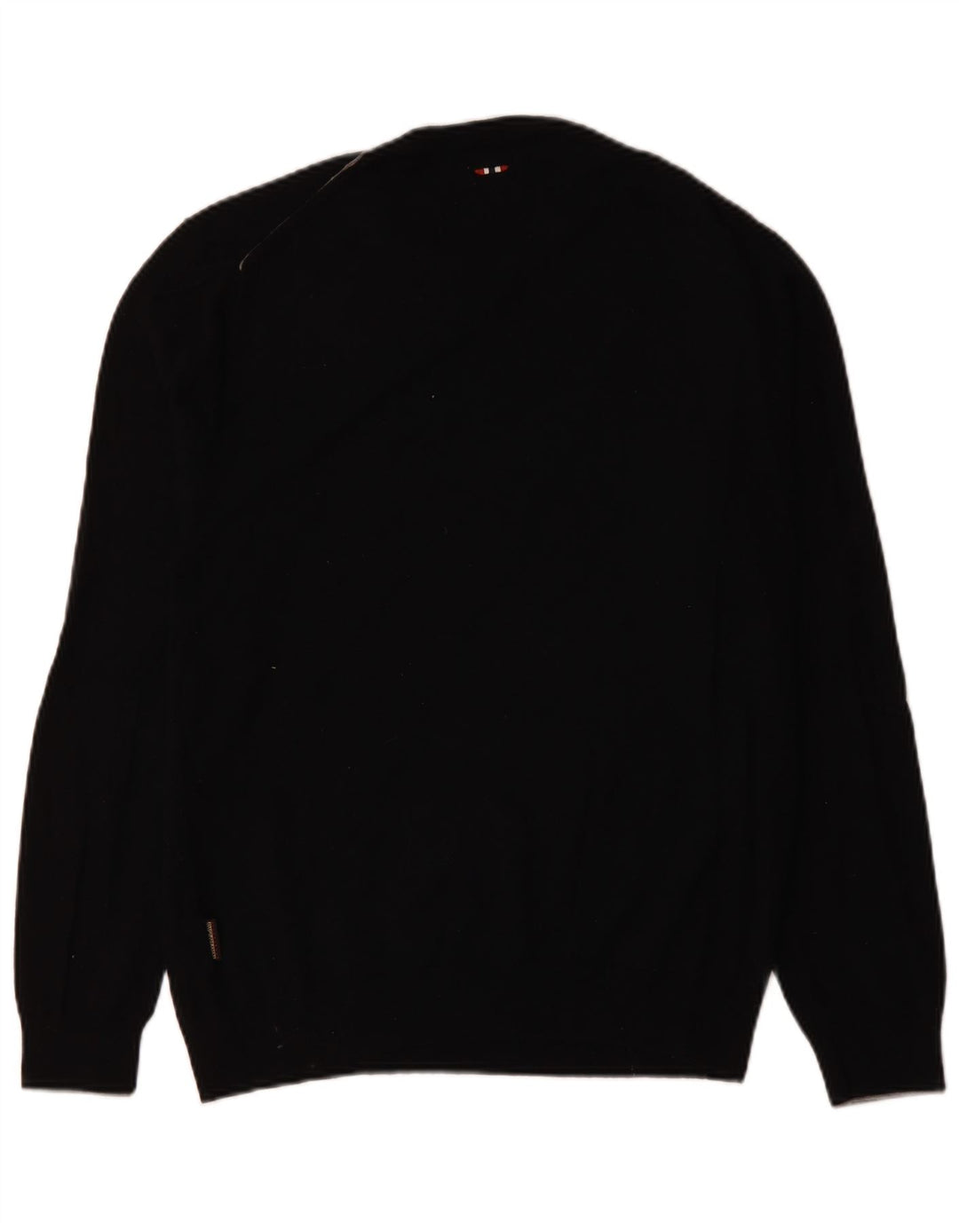 Męski sweter z okrągłym dekoltem NAPAPIJRI XL, czarna, wełna merynosowa