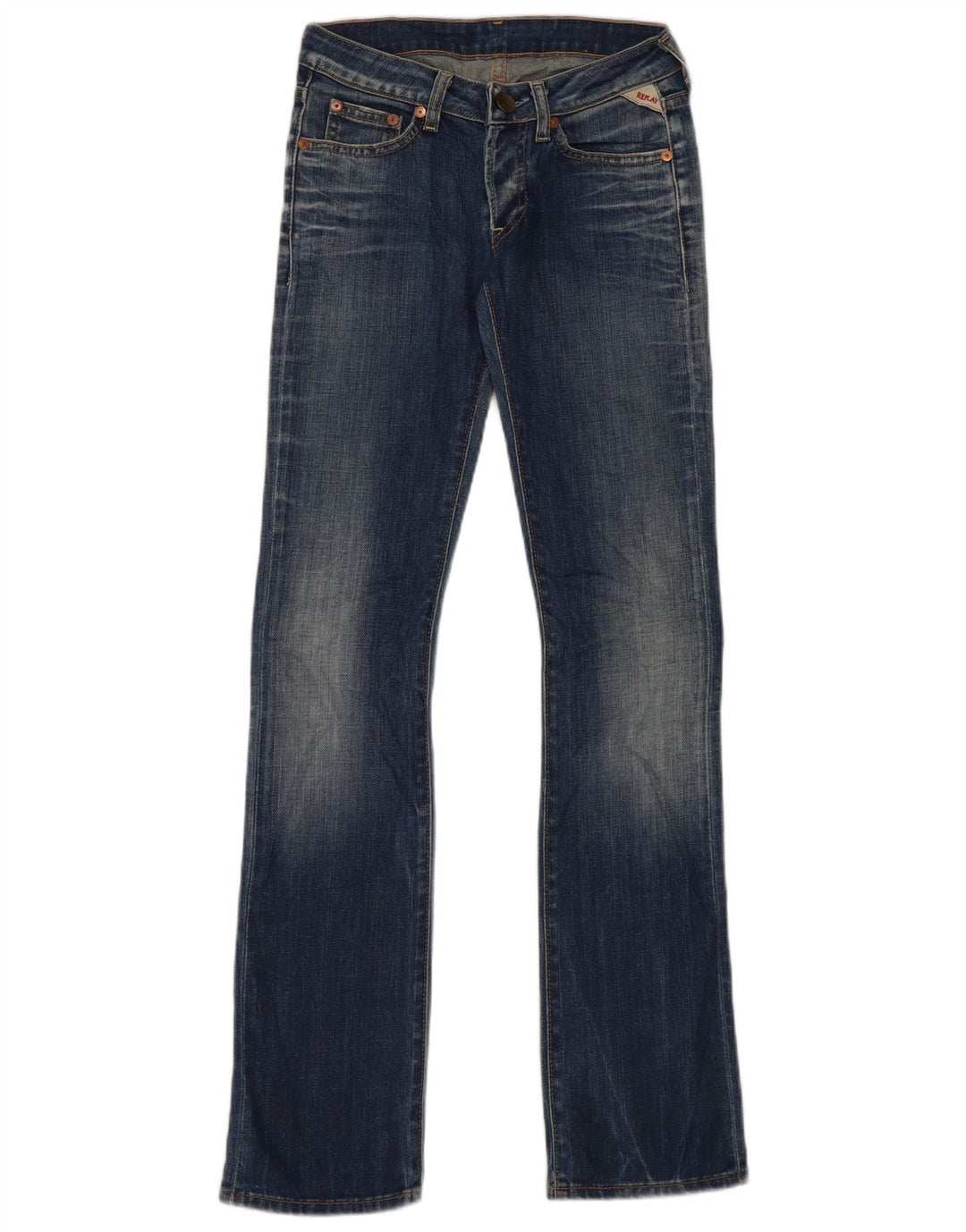 Jeansy damskie Replay Slim Bootcut W25 L32 Niebieskie bawełniane