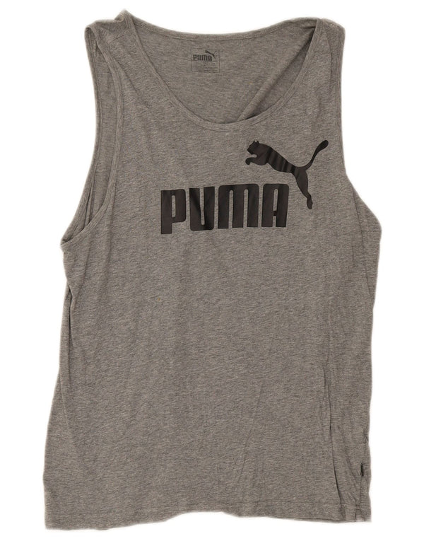 Puma Mens Graphic Vest Top Medium Grey Flecked