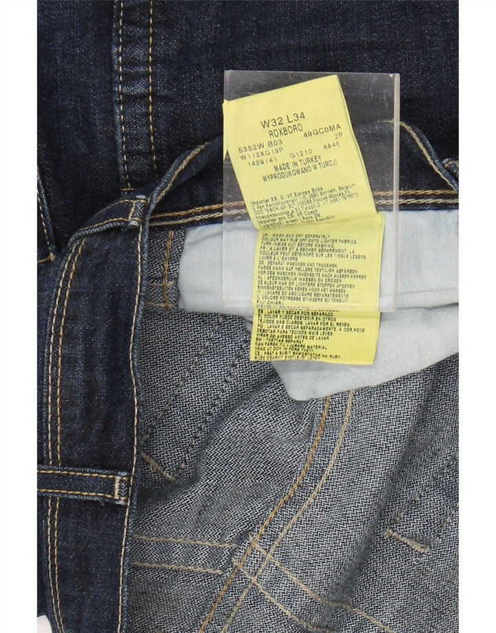 WRANGLER Męskie proste dżinsy Roxboro W32 L34 Niebieskie bawełniane