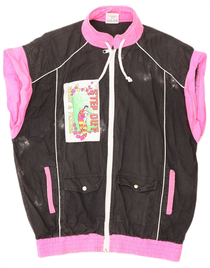 Damska kurtka dresowa VINTAGE z grafiką UK 18 XL w kolorze czarnym