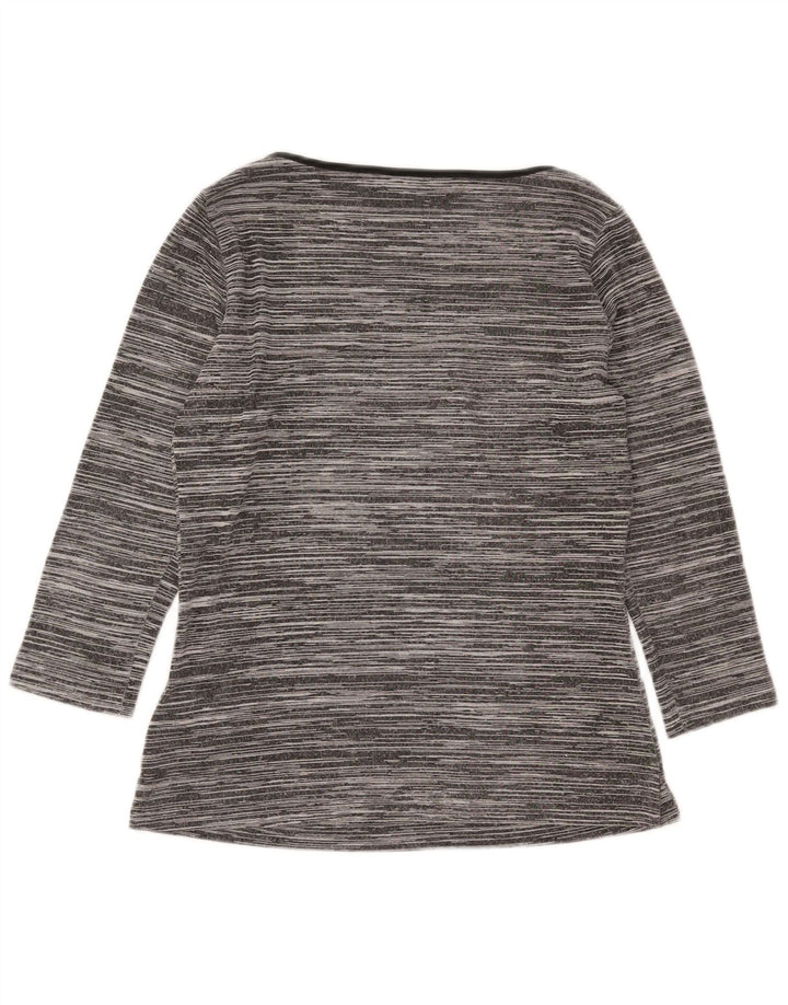 Marks & Spencer Damski top z rękawem 3/4, UK 8, mały, szary, nakrapiany wiskoza