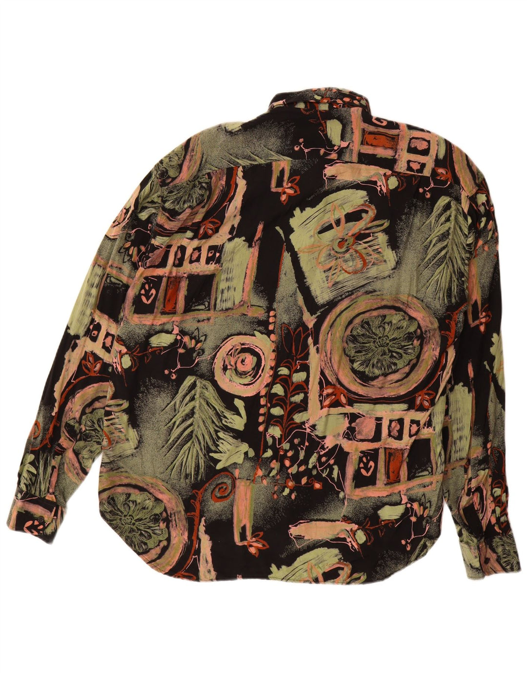 Koszula męska w stylu vintage w abstrakcyjny wzór, duża, wielokolorowa wiskoza w kwiaty