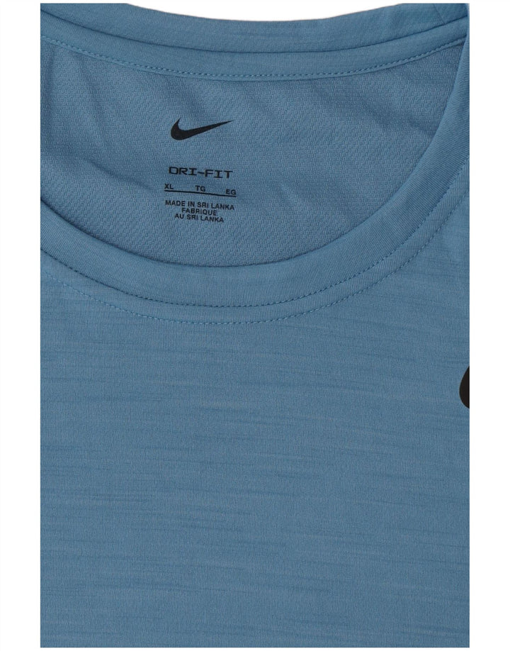 Męski T-shirt Nike Dri Fit Top XL Niebieski Poliester