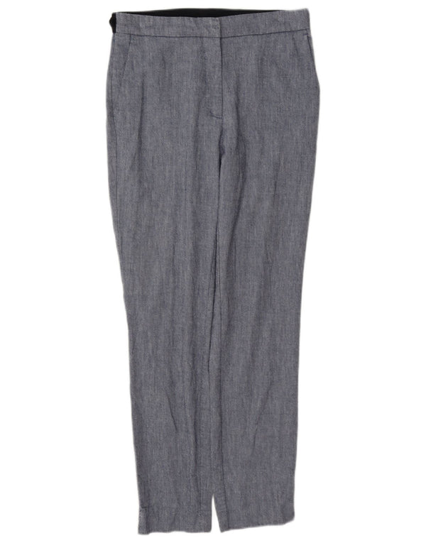 Damskie proste spodnie chino Zara, średnie W28 L27, niebieska bawełna