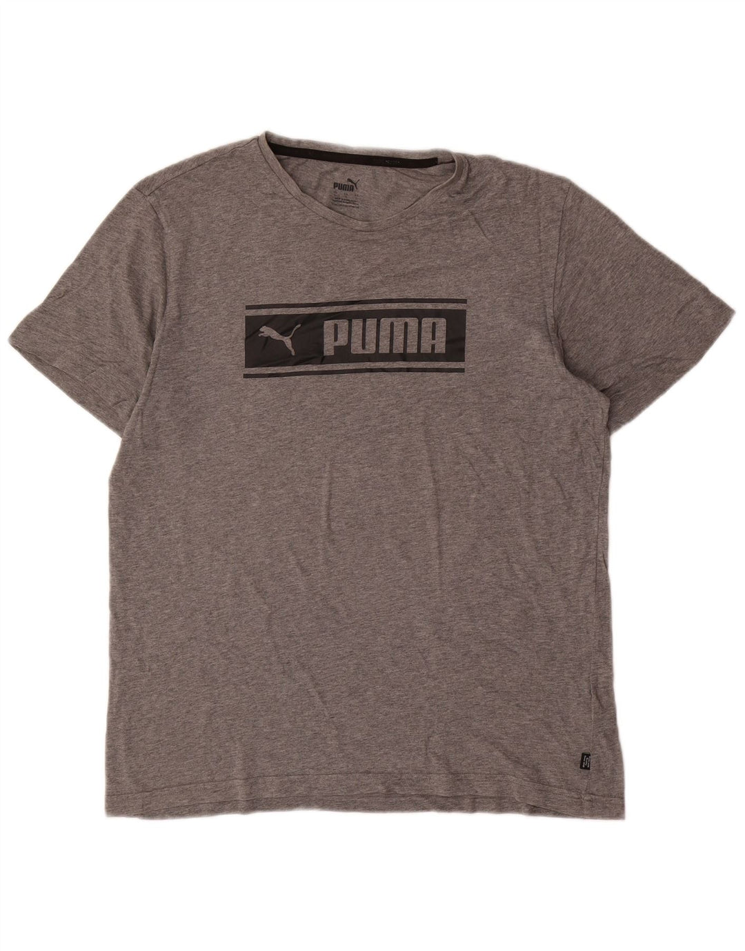 Męski T-shirt z grafiką Puma, duży, szary, bawełniany