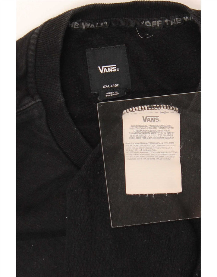 Męski sweter z grafiką Vans, 2XL, czarny, bawełniany