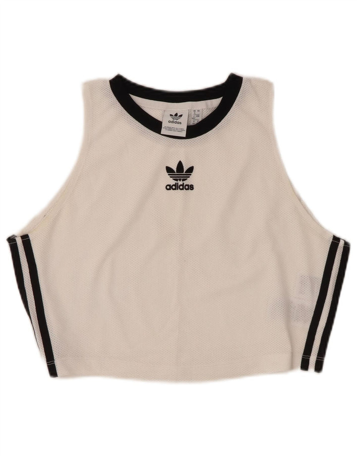 Damski top ADIDAS Crop Top UK 16, duży, biały poliester