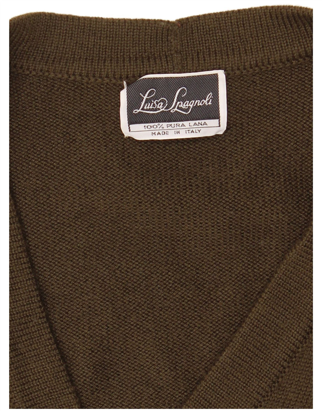 LUISA SPAGNOLI Damski sweter kardigan UK 18 XL, wełna khaki