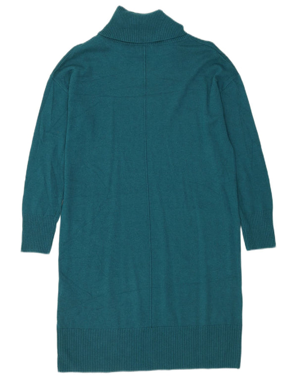 Damska sukienka oversize z golfem Hobbs UK 10 Small, niebieska wełna Merino