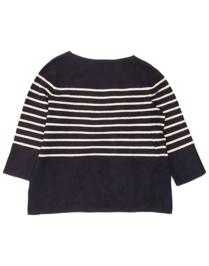 CREW CLOTHING Damski sweter z dekoltem w łódkę UK 14 Średni granatowy