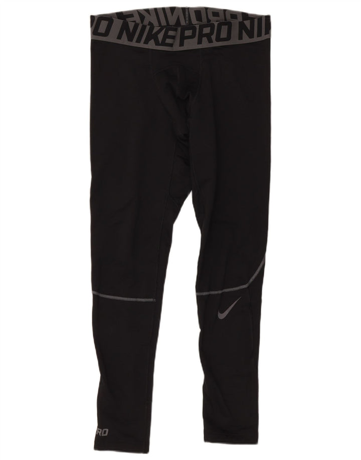 Męskie legginsy kompresyjne NIKE z grafiką XL, czarne, poliestrowe