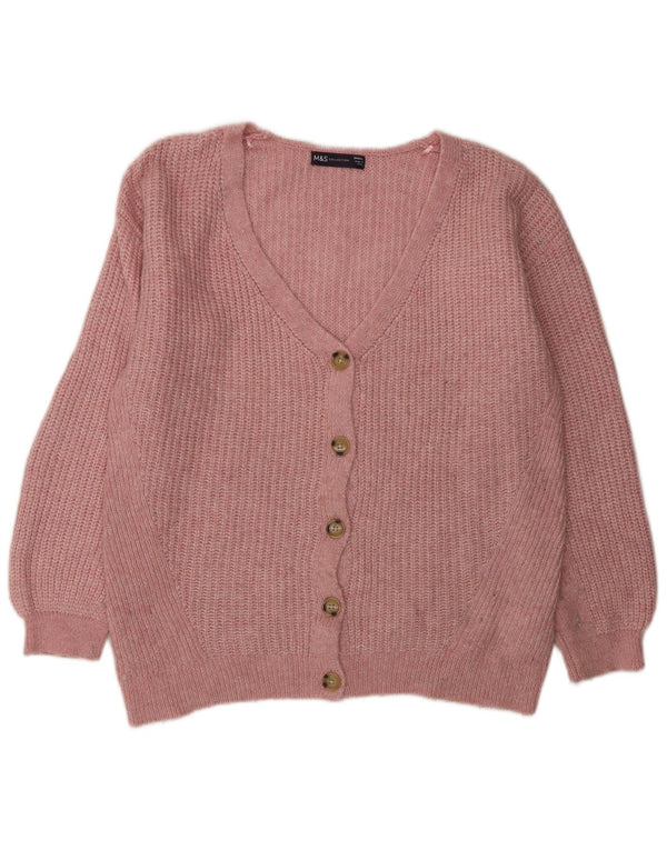 Marks & Spencer Damski sweter oversize UK 10, mały, różowy, akrylowy
