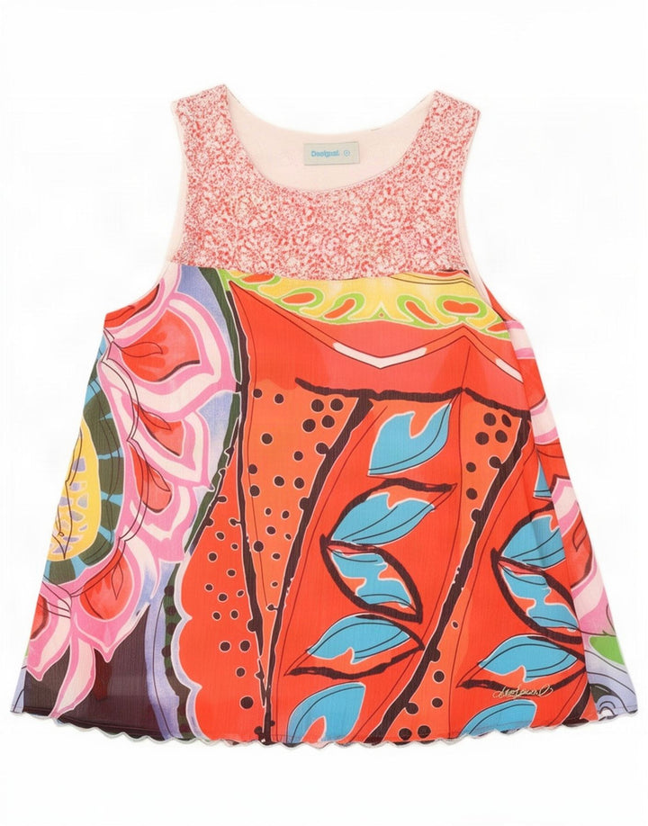 Damska bluzka z grafiką Desigual Top UK 12 Medium, wielokolorowe kwiaty